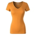 thumbnail image 3 of MixMatchy Women's Basic Solid Multi Colors Fitted Short Sleeve T-Shirt [S-3XL], 3 of 5