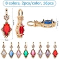 thumbnail image 2 of 16 colgantes de cristal facetado en forma de lágrima, 8 colores, con circonitas cúbicas y anilla de latón., 2 of 6