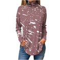 thumbnail image 1 of FAIWAD Plus Size Tops for Women Long Sleeve Round Neck Print Slim Stretch Pullover Tops, 1 of 4