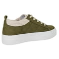 thumbnail image 3 of Soda Flat Women's Shoes Lace Up Loafers Casual Sneakers Synthetic Fur Hidden Flatform ENDEAR-G Suede Khaki Green Olive 7, 3 of 5