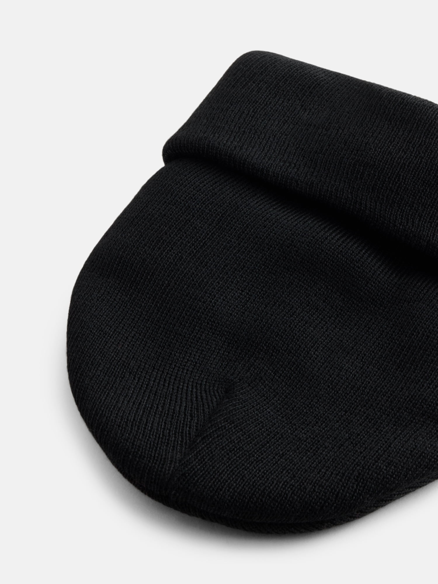 George Men's Knit Cuffed Beanie Hat, Black