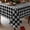 Black White, variant on Waterproof Plaid Tablecloth Fabric - Round 70 Inch Classic Gingham Checker Table Cloth for Indoor/Outdoor Use - Buffalo Table Cover for Picnics, BBQs, and Parties