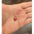 thumbnail image 2 of 18K Solid Yellow Gold Red Enamel Heart Charm Pendant, 2 of 4