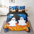 thumbnail image 2 of jejeloiu Spooky Halloween 7-Piece Bedding Comforter Set,Kawaii Ghost Pumpkin Lantern King Bedding Sets,Spooku Castle Bed Sheets For Gir Kids Boy,Luxury Bedroom Decor Reversible, 2 of 8