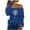 Blue, variant on IROINNID Savings Women's Off-The-Shoulder Long Sleeve T-Shirt Printing Blouse Loose Tops,Hot Pink