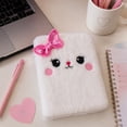 thumbnail image 2 of Lksixu Cartoon Plush Pocket Notebook, 4.3"x5.7" Cute Fuzzy Cat Design Notepads with Sequined Bow, 160 Pages Lined Journal Notebooks, Portable Small Memo Diary for Travel Office Writing Drawing, 2 of 6