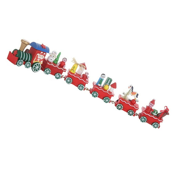 STRANDCHIC 1 Set Hanging Christmas Tree Train Assorted Color Wooden Decoration for Holiday