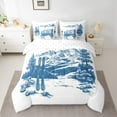 thumbnail image 2 of jejeloiu Winter Landscape 7-Piece Twin Bedding Sets,Skiing Gamer Gmae Bedding Comforter Set,Gblue Ski Snowboard Sheet Sets For Adults,Luxury Bedroom Decor Reversible, 2 of 8