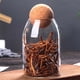 thumbnail image 4 of Tarro de cristal transparente Vankin con tapa hermética de madera para té, café, especias y dulces, capacidad de 1000 ml., 4 of 8