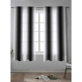 thumbnail image 4 of White Black Curtains 63 Inch Length,Sheer Curtains for Bedroom Living Room Window Modern Gradient Vertical Stripes Geometric Rod Pocket Drapes Kitchen Curtains Small Half Window 42"x63" 2 Panels, 4 of 7