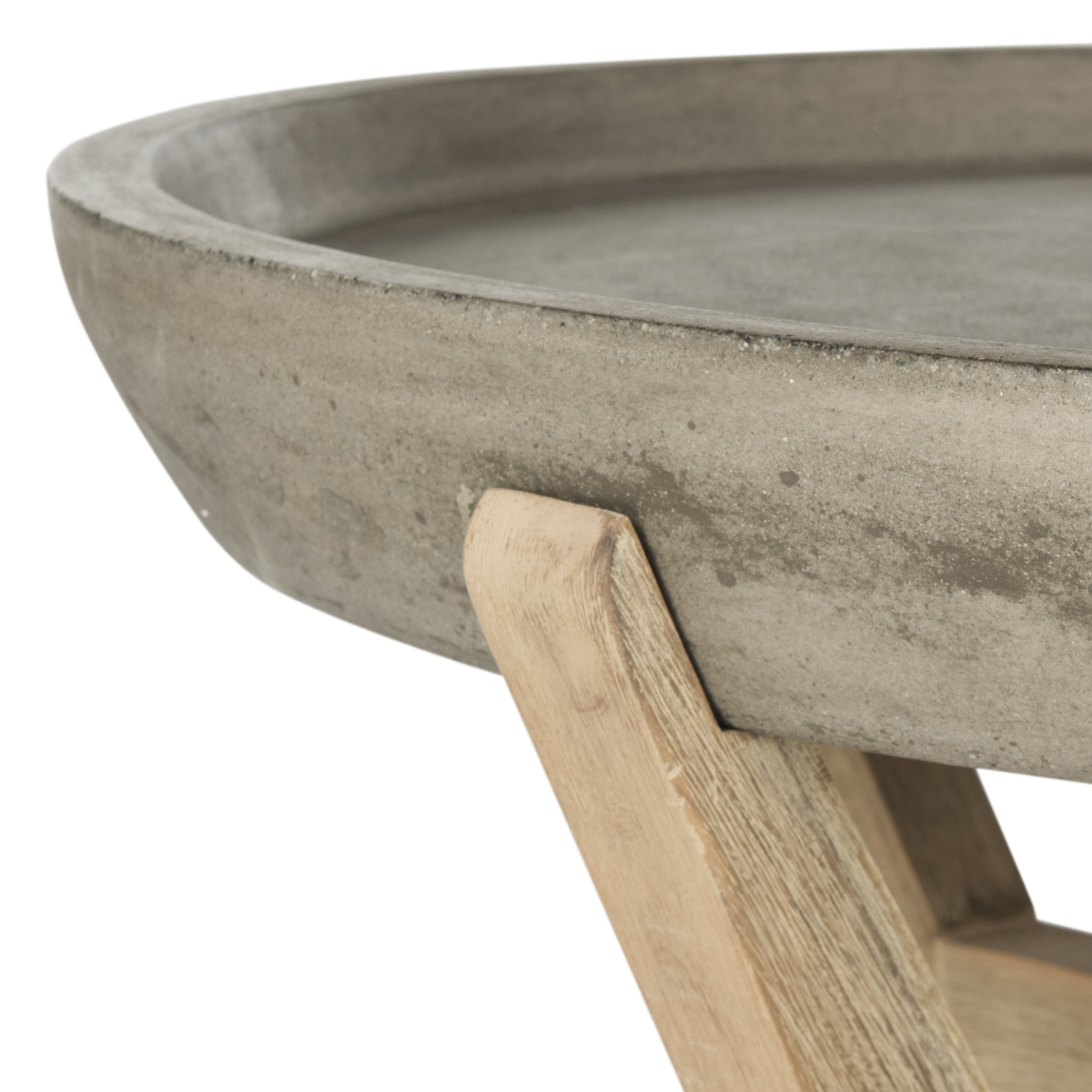 Safavieh Outdoor Collection Celeste Modern Concrete Round 21.2-inch End Table 
