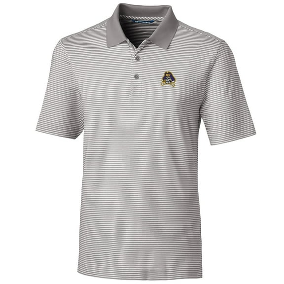 Men's Cutter & Buck Gray ECU Pirates Big & Tall Forge Tonal Stripe Polo
