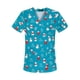 thumbnail image 1 of Ropa elástica para enfermeras, clínica dental, cuello en V, ropa quirúrgica, ropa de trabajo para hospitales, mascotas, Navidad, camiseta de manga corta para mujer, 1 of 4