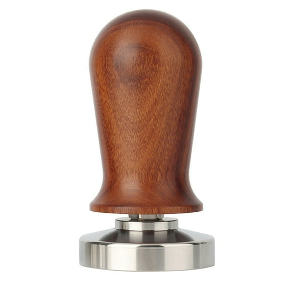 Espresso Tamper Stainless Steel Coffee Tamper with Flat Base Wooden Handle Press for Espresso Machine 51MM