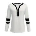 thumbnail image 6 of Abomasnow Long Sleeve Shirts for Women 1/2 Zipper Color Block Tunic Tops Casual Crewneck Stripe Print Blouse S-3XL, 6 of 6