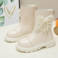 thumbnail image 5 of OWUUcdse Girls Riding Boots, Zip-up Performance Non-Slip Casual Mid Calf Boots White Size 1.5 (Big Kids), 5 of 9