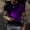 Purple, variant on Kiplyki Men's Unisex Daily T Shirt 3D Print Graphic Prints Animal Print Long Sleeve Tops Casual Bloue