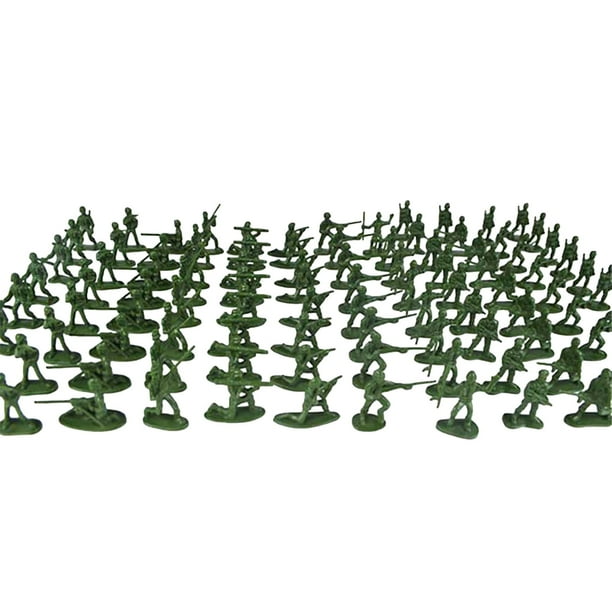 Feggg 100 piezas de varias figuras de soldados de juguete, soldados verdes masculinos, figuras de acción de soldados de juguete para niños adecuados para una variedad de ocasiones (juguete educativo)