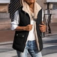 thumbnail image 2 of Women Fleece Lined Quilted Vest Sleeveless Zip up Outerwear Lapel Collar Warm Waistcoat Casual Fall Winter Gilet with Pockets Black S, 2 of 7