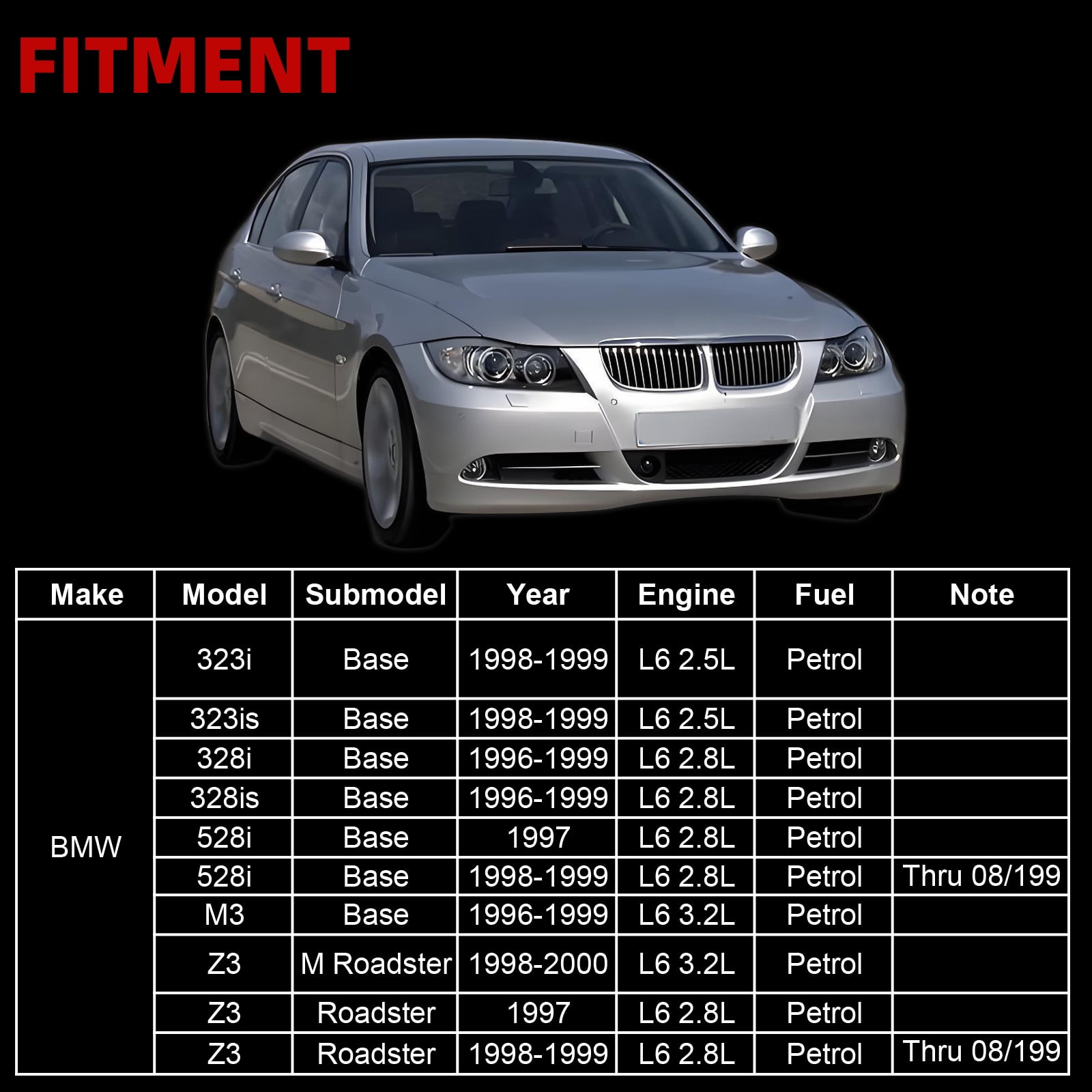 MITZONE Aluminum Engine Valve Cover Kit Compatible with 1996-2000 BMW 323i 323is 328i 328is 528i M3 Z3 Roadster 2.5L 2.8L Replace 11121703341