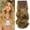 Ash Blonde, variant on Clip in Long Wavy Synthetic Hair Extension 24 Inch Black 4PCS Thick Hairpieces Fiber Double Weft Hair for Women