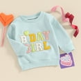 thumbnail image 3 of Okbabeha Toddler Baby Girl Birthday Outfit Embroidery Sweatshirt Crewneck Long Sleeve Pullover Shirt Spring Fall Clothes, 3 of 7