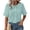 Mint Green, variant on Womens Peter Pan Collar Short Sleeve Shirt Crinkle Texture Casual Blouse Summer Boho Solid Color Comfy Blouses