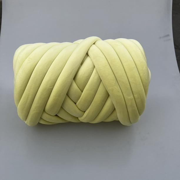 Zhuge Hilo grueso de 250 g para tejer a mano, hacer mantas de crochet, tubo lavable de algodón extra suave, hilo gigante voluminoso para tejer a mano, crochet, fluoresceína