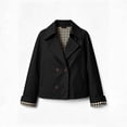 thumbnail image 4 of QQZ Relaxed Cropped Double Breasted Trench Jacket Women, Lightweight Cardigans For Women Trendy, Fall Travel Business Casual Commute Street Daily Outfits, 4 of 9