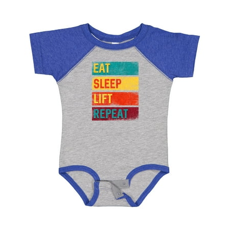 

Inktastic Weightlifting Fitness Eat Sleep Lift Repeat Gift Baby Boy or Baby Girl Bodysuit