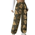 thumbnail image 3 of DDAPJ pyju Plush Teddy Bear Pajama Pants for Women Teen Girls High Waisted Lounge PJ Pants Soft Fluffy Fleece Warm Pjs Bottoms X-Brown M, 3 of 6