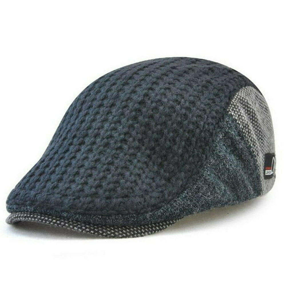 Jamont Men's Knitted Wool Driving Duckbill Hat Warm Newsboy Flat