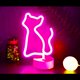 thumbnail image 2 of Letreros de luz de neón LED para gatos, letreros de neón cálidos para gatos, letreros de neón con luz de neón para gatos, decoración de gatos, USB o batería, decoración de habitación rosa para niñas con base de soporte, arte de pared, decoración de boda, fiesta, decoración de habitación (gato) Kuyhfg Bienvenido a Kuyhfg, 2 of 5