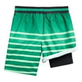 Minecraft Creeper Big Boys UPF 50+ Compression Swim Trunks Green