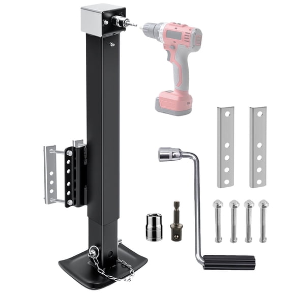 8000 lbs Heavy Duty Trailer Jack, 28.8" Vertical Travel, Adjustable Drop Leg, for Utility Trailers, Yacht Trailers, Boat Trailer Jack