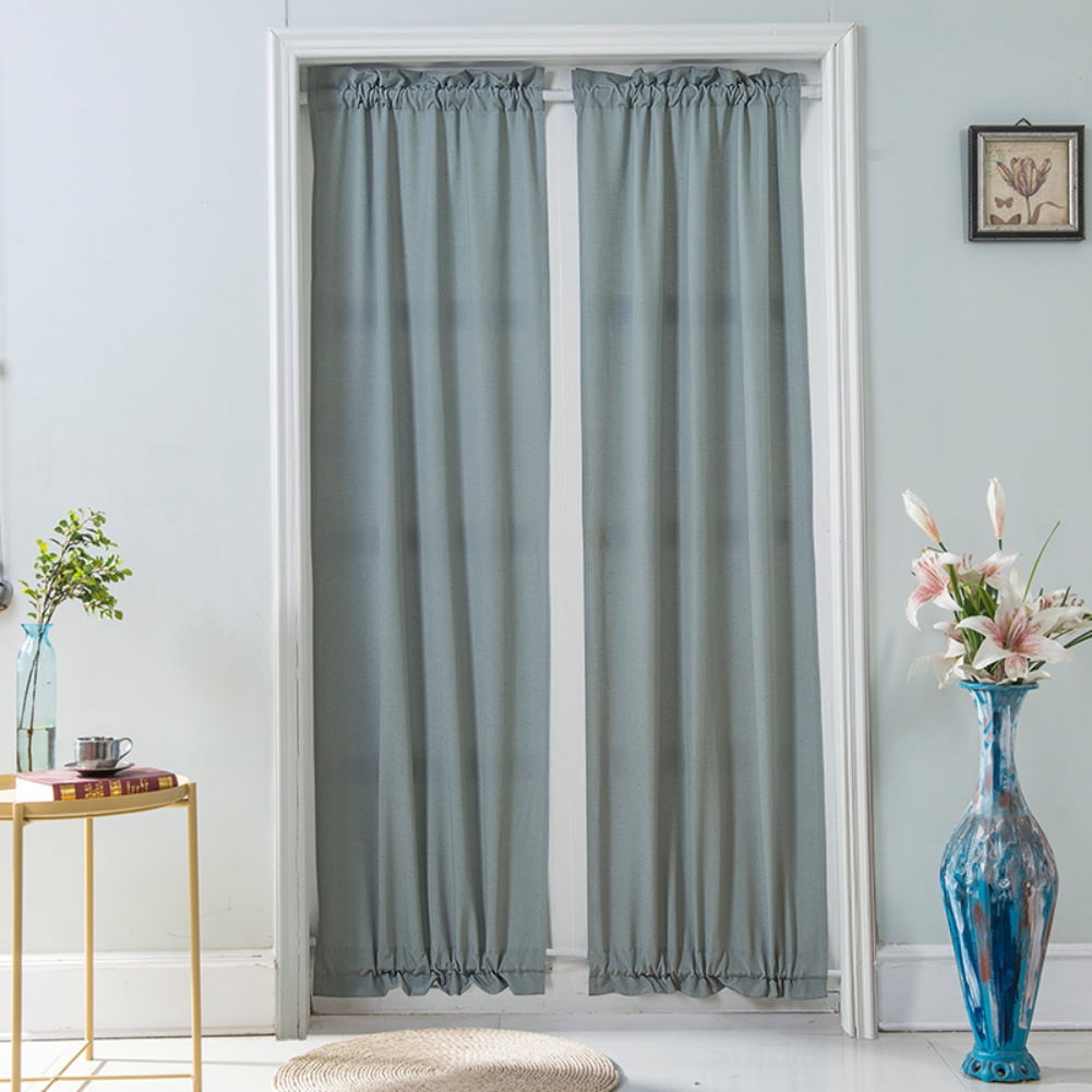 Blackout Drapes Rod Pocket Door Panel Thermal Insulated Curtain 64x183cm 