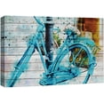 thumbnail image 3 of PixonSign Canvas Print Wall Art Watercolor Smudge Blue Vintage Bike Transportation Bicycles Mixed Media Realism Chic Urban Multicolor Ultra for Living Room, Bedroom, Office - 32"x48", 3 of 5