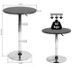 thumbnail image 4 of Mesa de Bar Redonda Rotación Negro, con base plateada, Altura Ajustable HOMEMAKE FURNITURE  Moderno, 4 of 6