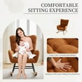 thumbnail image 6 of 300Lbs Load-Bearing Nursery Glider Rocking Chair, Teddy Upholstered, High Backrest & Armrests, Side Pockets, Padded Seat, High Backrest, Armrests, Metal Legs & Wood Base for Living Room, Bedroom, 6 of 8