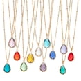 thumbnail image 2 of Silvertone September Sapphire Blue Birthstone Teardrop Necklace, 2 of 11