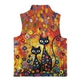 thumbnail image 5 of Pzuqiu Cats Kid Outerwear Vest Size 5-6 Toddler Girl Clothes Stretchy Practical Winter Lightweight Sleeveless Fleece Jacket with Pocket Fall Outerwear Versatile Warm for Girls, 5 of 7