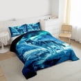 thumbnail image 3 of Feelyou Rustic Wolf Animal Twin Comforter Sets, Antarctic Aurora Bedding Set, 2 Pieces, 3 of 8