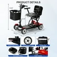 thumbnail image 6 of Electric Powered Mobility Scooter for Seniors & Adult, 4 Wheel Foldable Scooter 25 Miles Long Travel Range, Portable Ultra Lightweight Motorized Scooters, 6 of 11