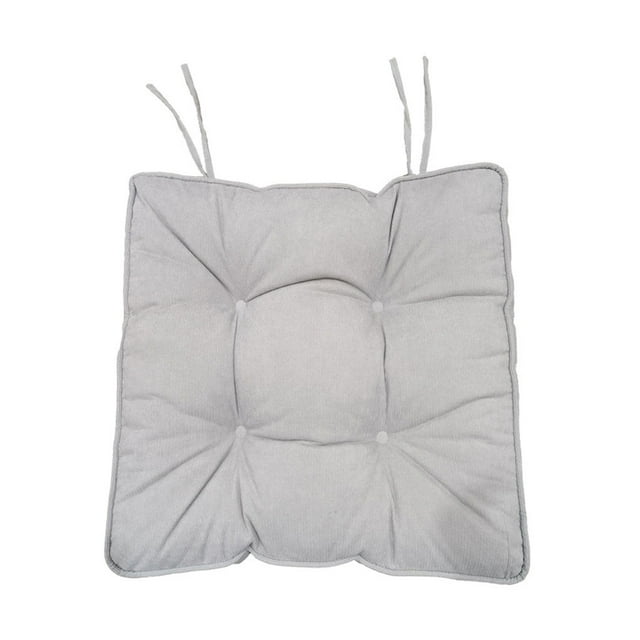 Almohadillas de pana Inteprter para silla cojín cálido con lazos almohadilla gruesa antideslizante Decoración del hogar Gris
