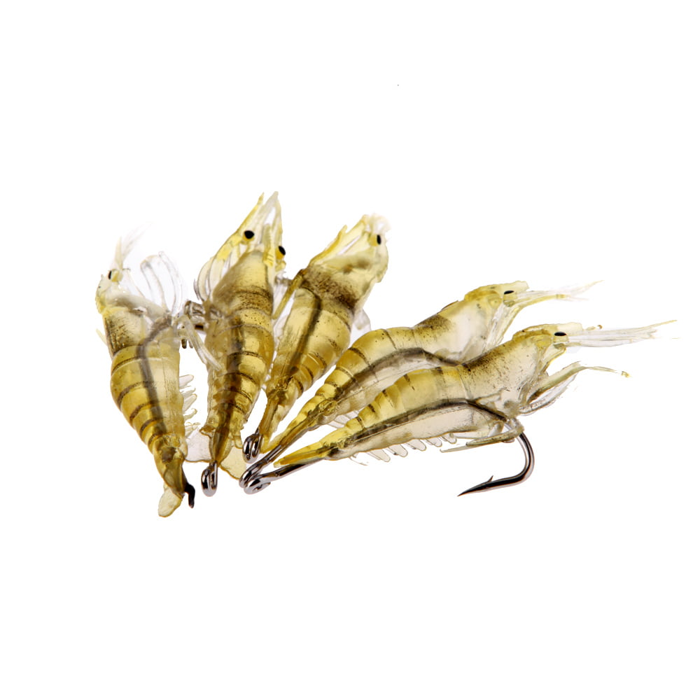 5Pcs* Fishing Lure Tackle Luminous Shrimp Bait Rigs Hook Packs Jigs Fashion Soft 