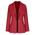 thumbnail image 3 of HAPIMO Suit Jacket for Women Girls Fall Fashion Tops Womens Lapel Collar Outwear Long Sleeve Casual Comfy Solid Button Down Blazer Jacket Red M, 3 of 5