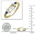 thumbnail image 5 of Dazzlingrock Collection Round Blue Sapphire and White Diamond Wedding Ring Guard Wrap Enhancer Band For Women in 14K Yellow Gold, Size 7, 5 of 6