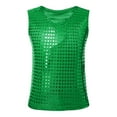 thumbnail image 1 of XASZHN Robe de Carnaval Décontractée à Paillettes pour Filles Garçons Sans Manches Vert_004 4-5 Ans, 1 of 4