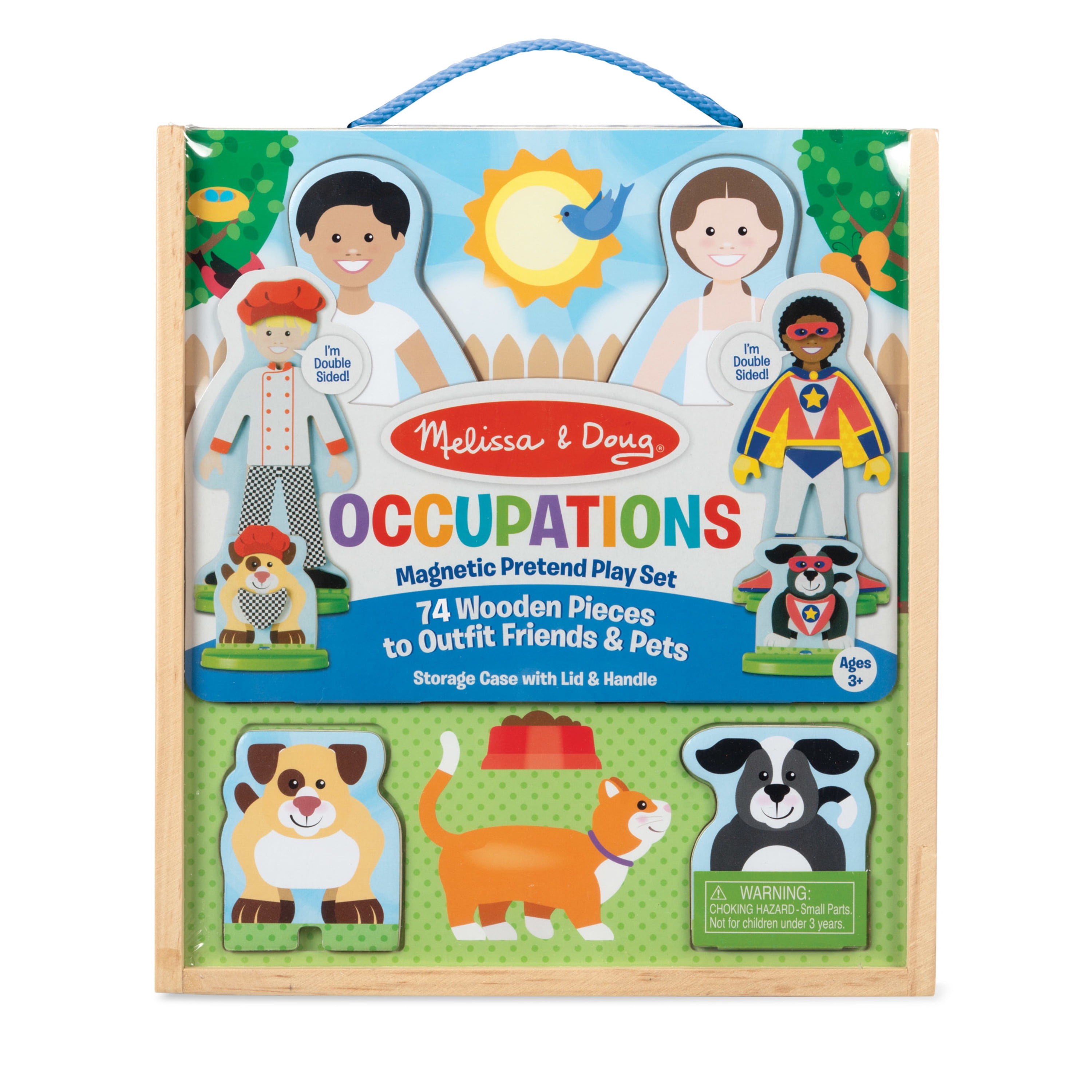 Melissa & Doug Occupations Magnetic Dress-Up Wooden Dolls Pretend Play Set (82 pcs)