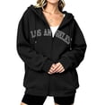 thumbnail image 5 of Hurxie Womens Cotton Hoodies Long Sleeve Sweatshirts Cute Lightweight Fall Winter Casual hooded Pullover Tops with Pocket, 5 of 6